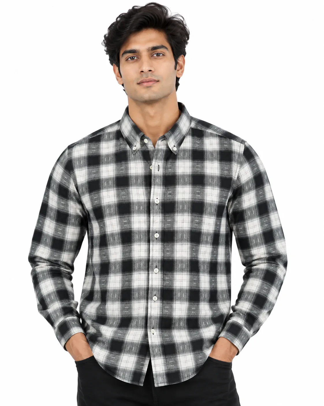 Imported Checks in Black — front