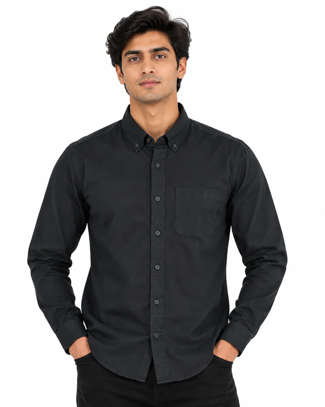 Utility Shirt in Black — front